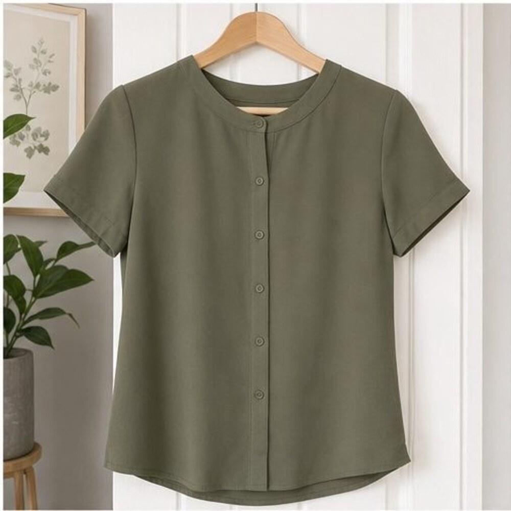 Olive Wrap Blouse